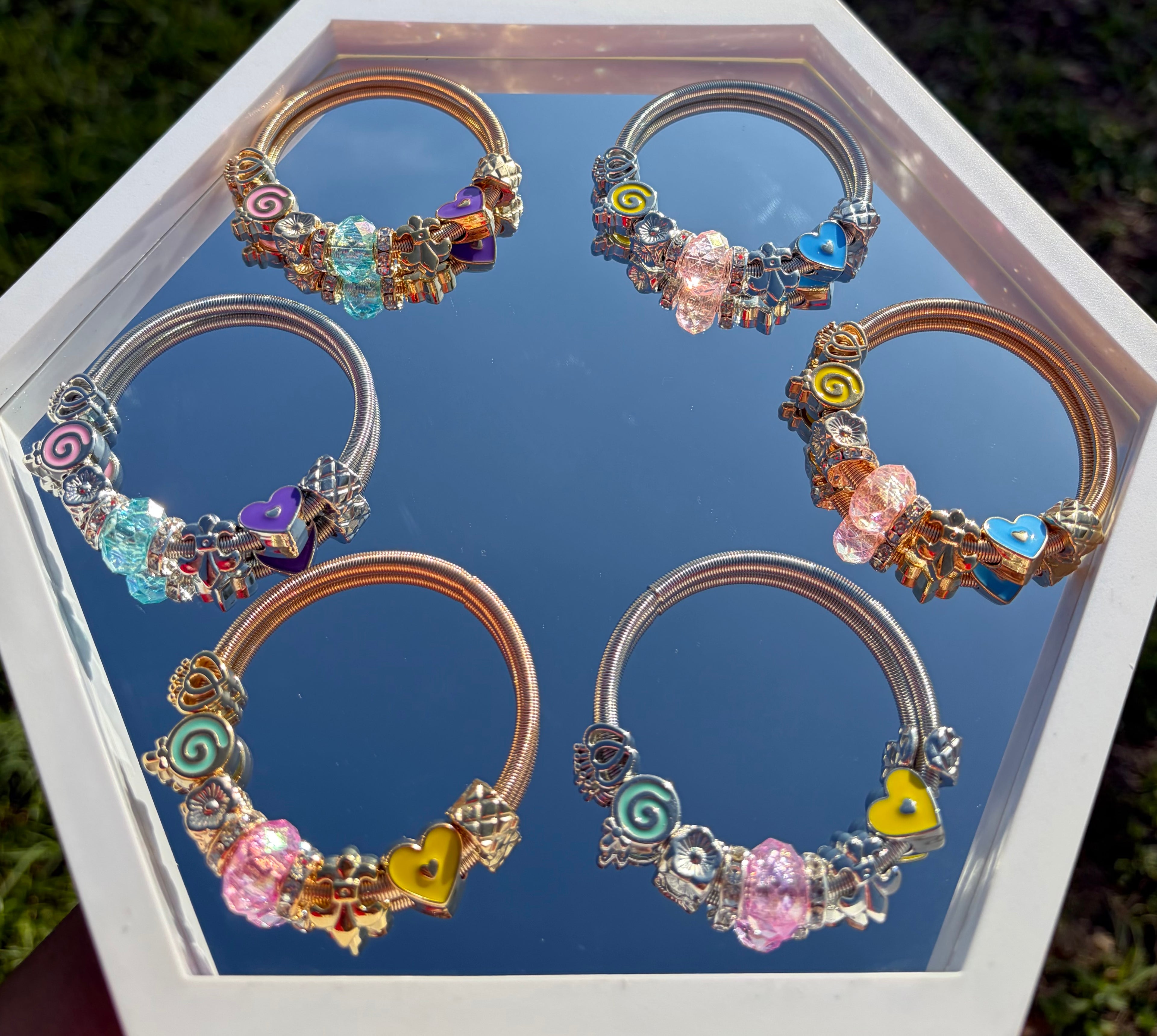 Colorful Heart & Floral Bracelet