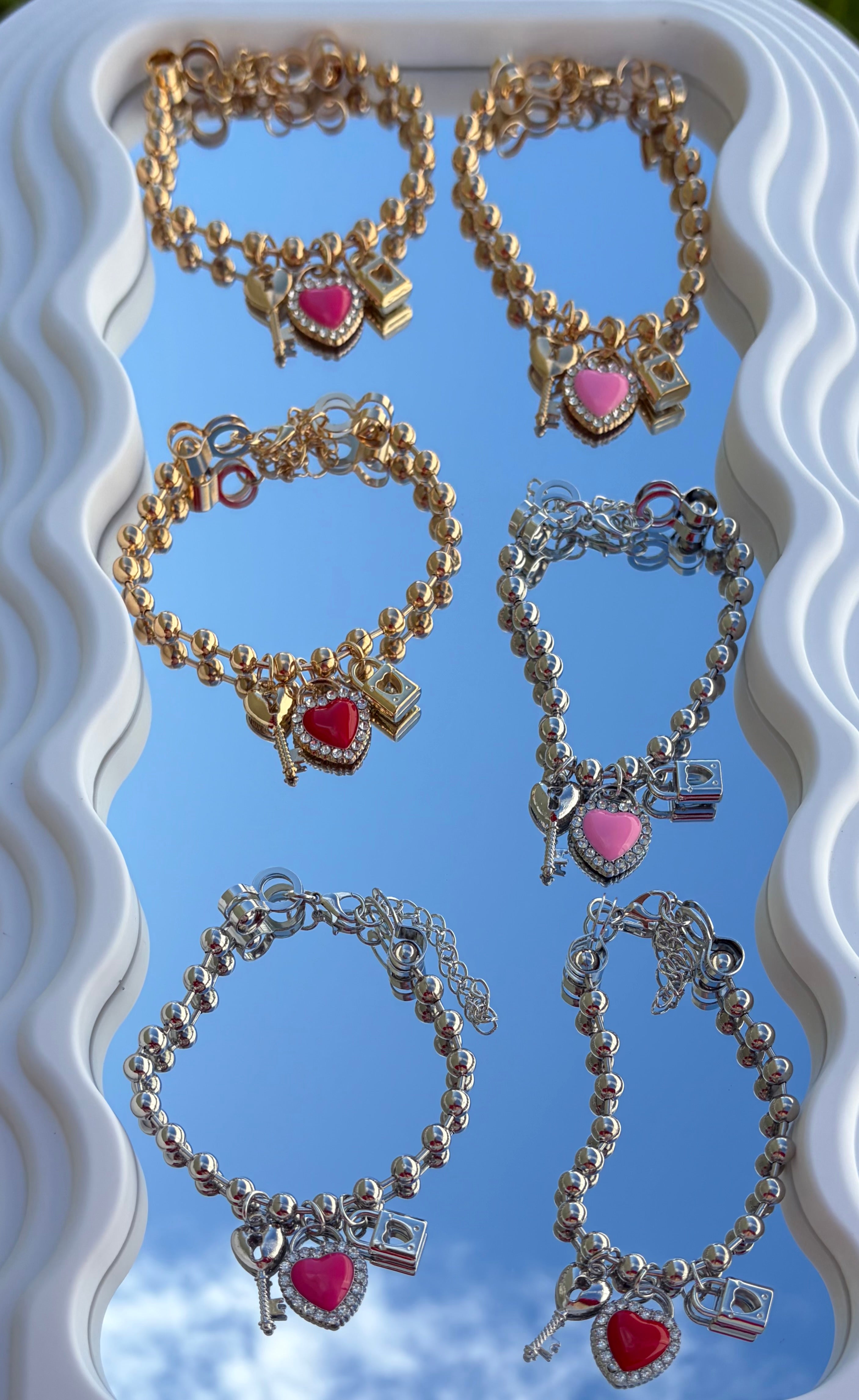 Catena Design Heart & Key Bracelet