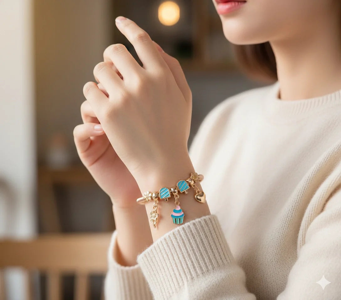 Cupcake, Ice Cream, and Floral Bracelet
